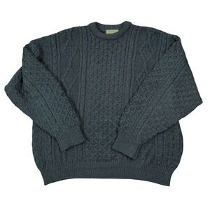 Callan Country Collection Sweater Men XXL Green Blue WoolKnit Made Ireland